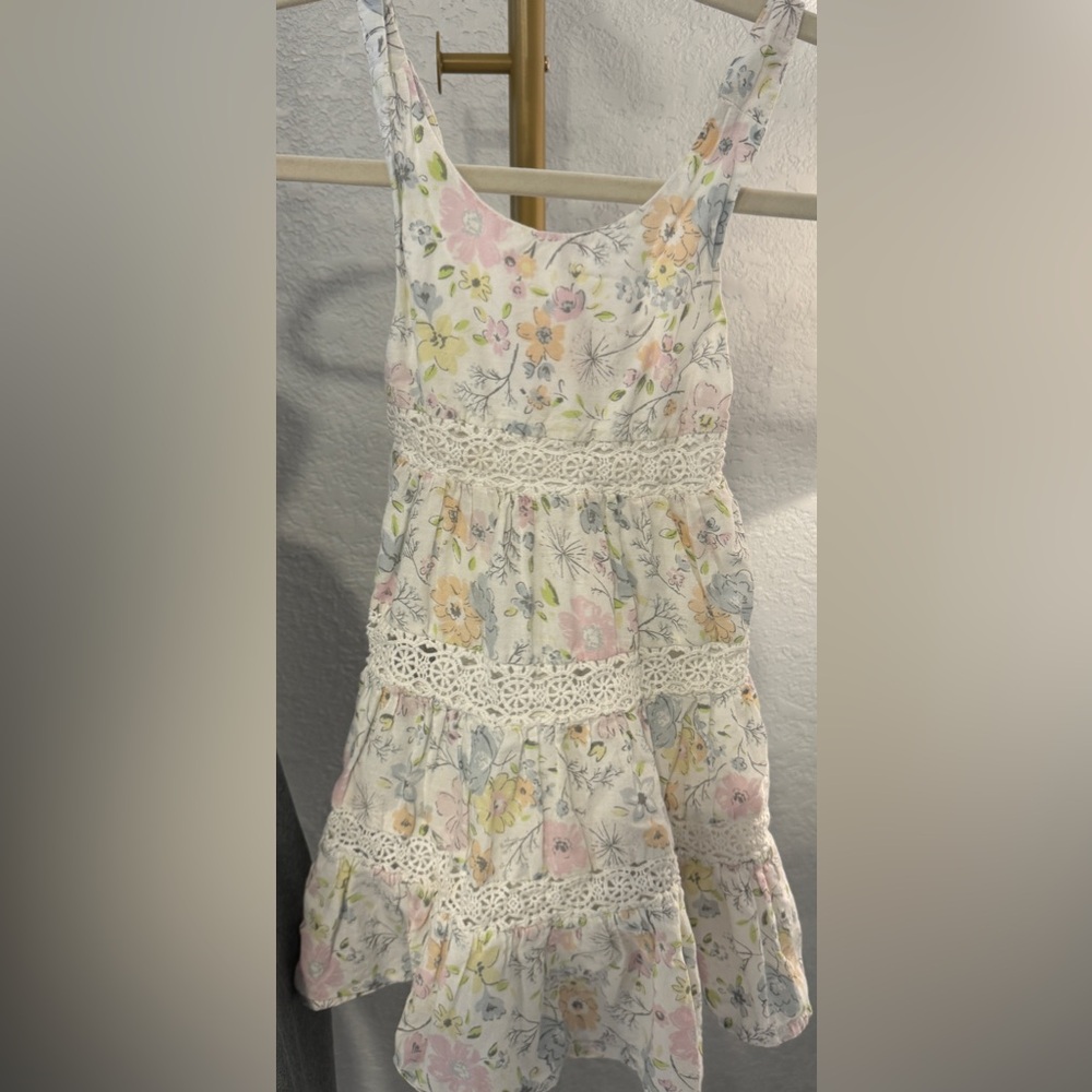 Tommy Bahama Girls Floral Tiered Dress Size 2T Crochet Lace Summer Sundress - Picture 3 of 8